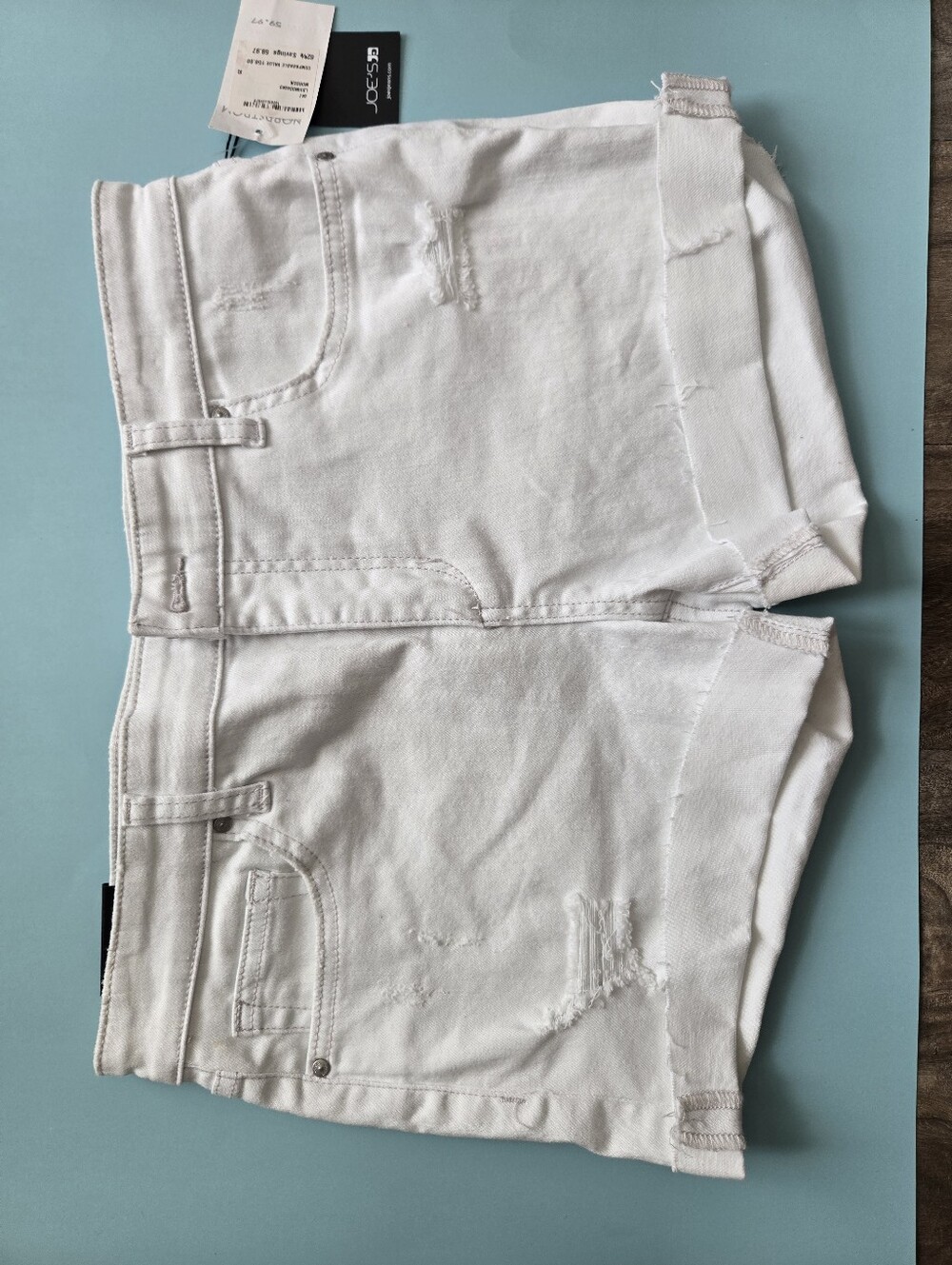 Joe's Jeans White Distressed Denim Cutoff Shorts - Women's